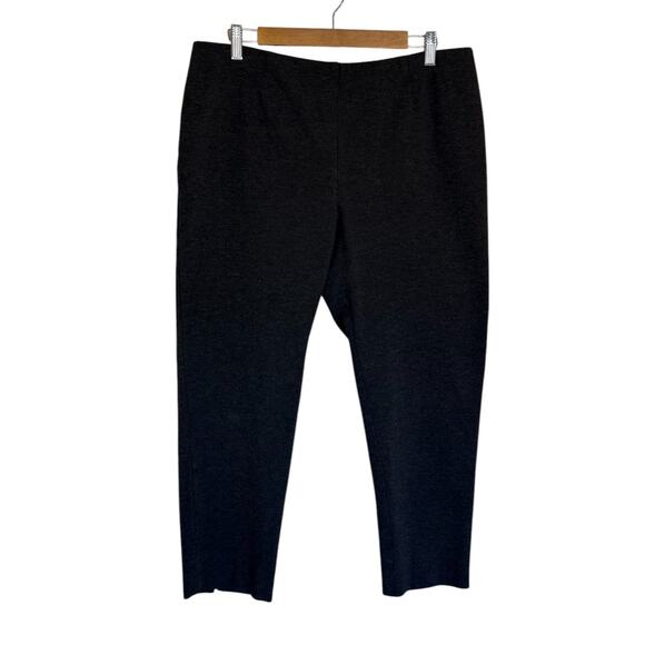 J.Jill Pants Women Large Petite Charcoal Gray Slim Leg Ankle Office‎ Ponte Knit - Picture 1 of 8